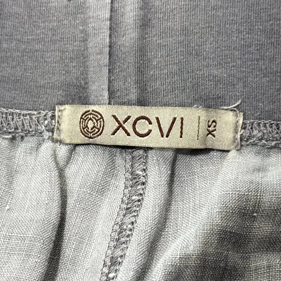 XCVI Women's Gray Cropped Pants 100% Linen Pull On Size XS - Picture 3 of 8